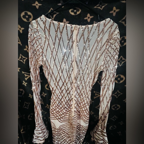 Javoni Dress sequin,mesh and sparkles dress size M gold - Picture 12 of 12